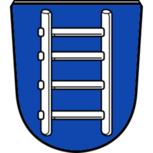 Stadtwappen des Stadtteils Stadtzentrum in Bad Oeynhausen mit silberner viersprossiger Leiter auf blauem Schild