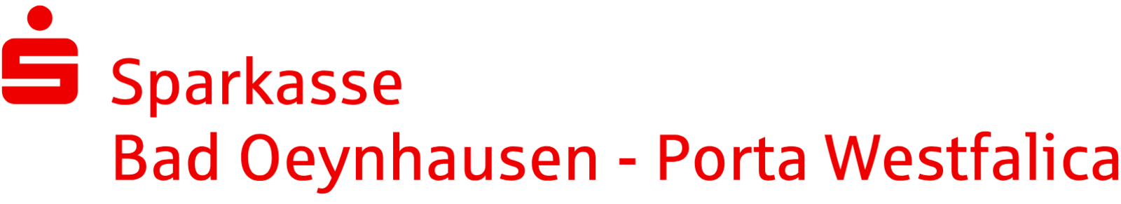 Rotes Logo der Sparkasse Bad Oeynhausen – Porta Westfalica, Hauptsponsor des Parklichter Konzert-Freitags 2026.