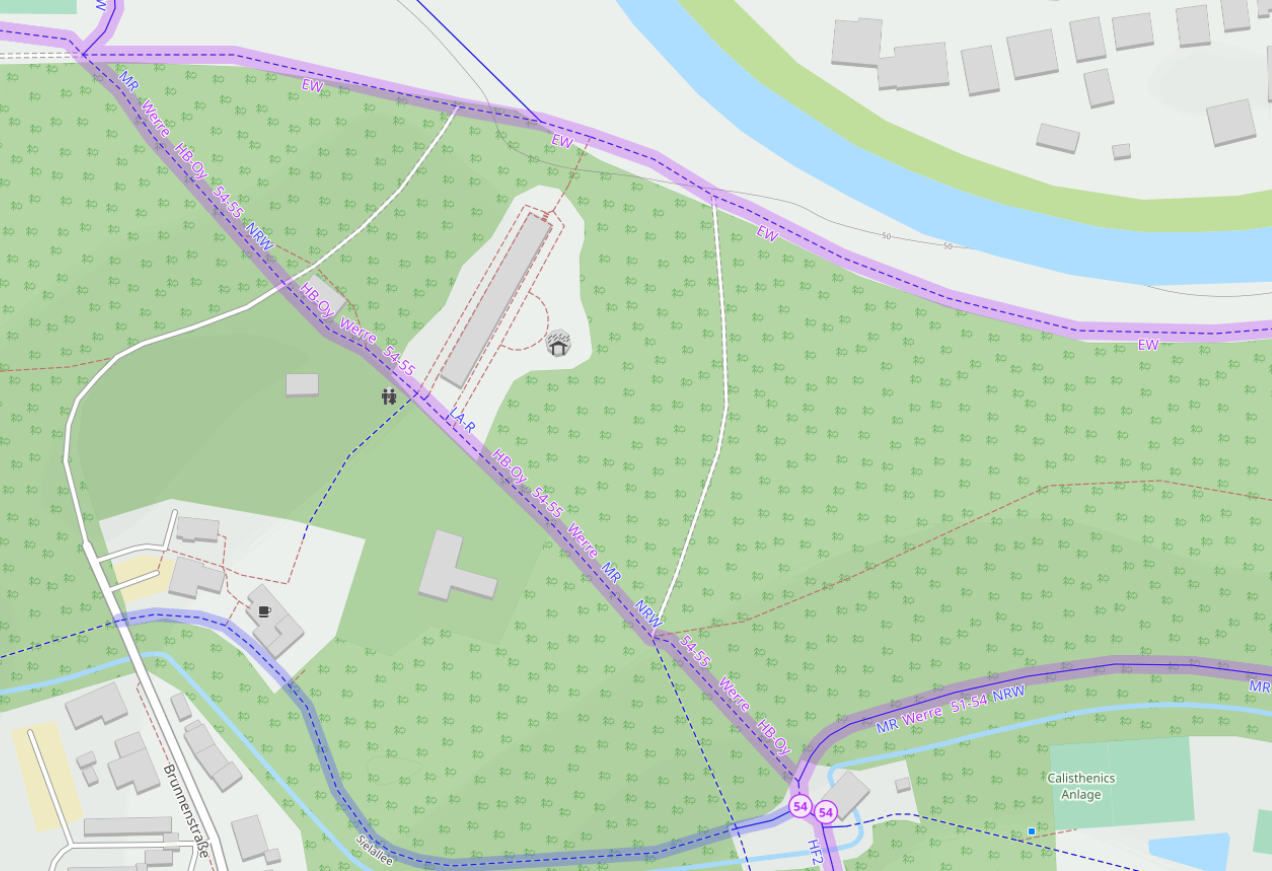 Karte vom Sielpark Bad Oeynhausen mit Gradierwerk und Bülow-Brunnen