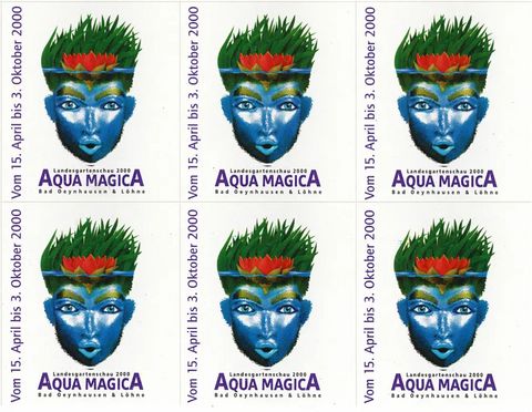 Plakat der Landesgartenschau 2000 „Aqua Magica“ in Bad Oeynhausen und Löhne.