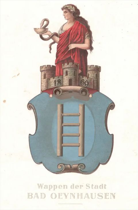 Historisches Stadtwappen von Bad Oeynhausen zur Stadtwerdung im Jahr 1860.