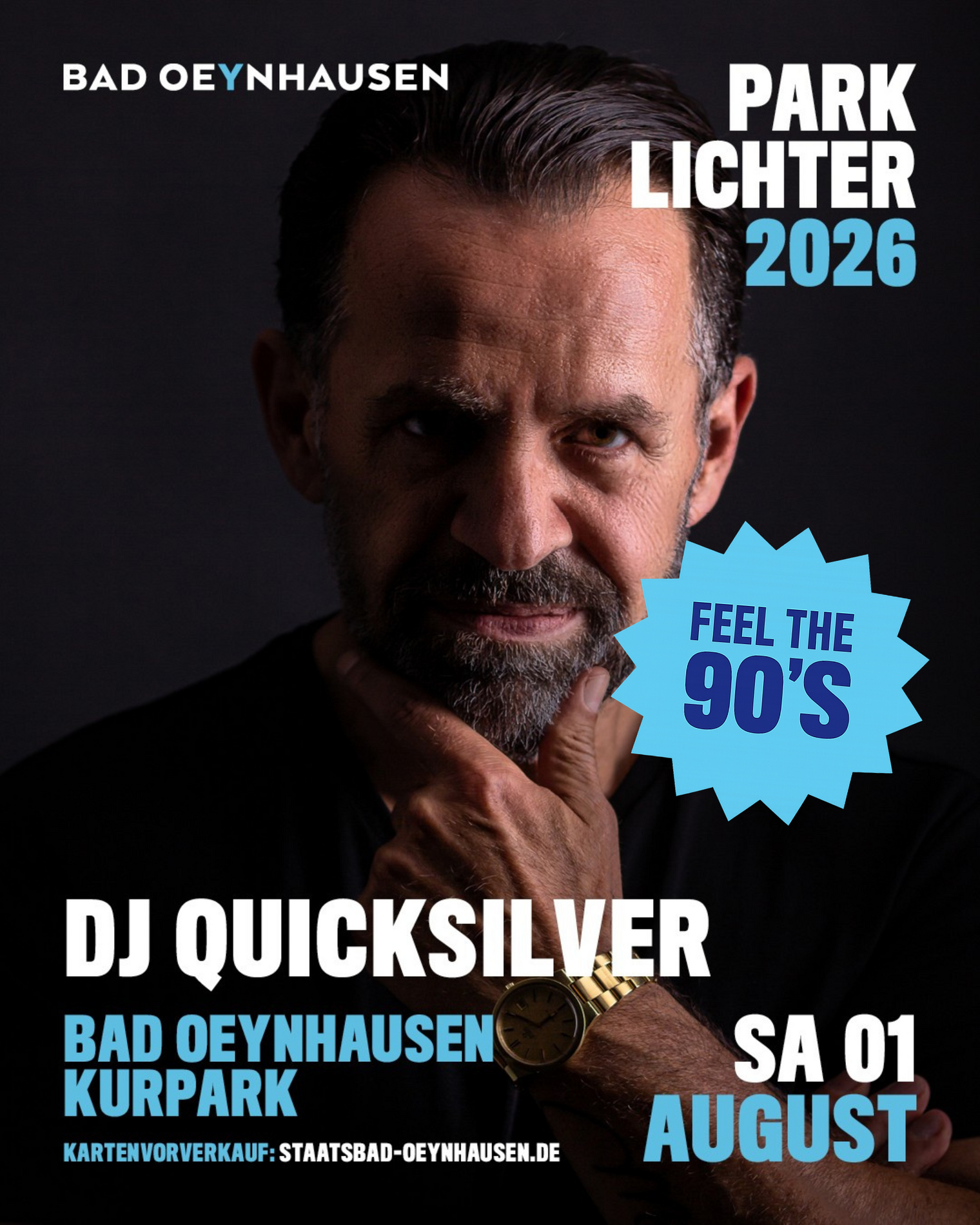 DJ Quicksilver als After-Show-Act beim Parklichter-Samstag 2026 in Bad Oeynhausen unter dem Motto „Feel the 90’s“